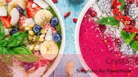  Presentation with smoothie - Presentation with smoothie-bowl-with-fresh-berries background and a red colored foreground