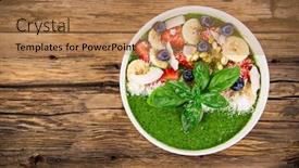  Presentation with smoothie - Theme with smoothie-bowl-with-fresh-berries background and a coral colored foreground