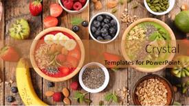  Presentation with muesli - PPT theme with smoothie-bowl-with-fresh-berry background and a gold colored foreground