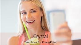  Presentation with vegetarian - Colorful PPT theme enhanced with fruit shakes - technology people and leisure concept backdrop and a coral colored foreground