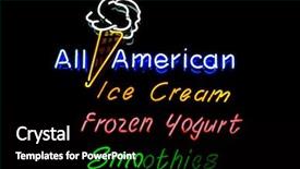  Presentation with ice cream - PPT theme featuring smoothie store - all american ice cream neon background and a black colored foreground