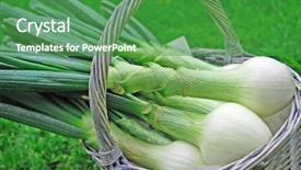  Presentation with green onions and bulb onion - Cool new theme with smoothie store - fresh and crispy new onions backdrop and a shamrock green colored foreground