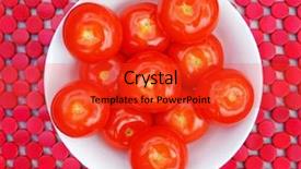  Presentation with tomato ketchup single red - Slide deck consisting of smoothie store - red ripe tomatoes background and a red colored foreground