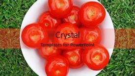  Presentation with tomato ketchup single red - PPT layouts with smoothie store - red ripe tomatoes background and a red colored foreground
