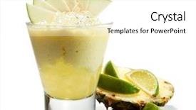  Presentation with pineapple - Cool new presentation design with smoothie with pineapple apple and lime backdrop and a white colored foreground