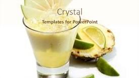  Presentation with pineapple - Cool new presentation theme with smoothie with pineapple apple and lime backdrop and a cream colored foreground