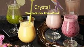  Presentation with alcoholic beverages - Colorful presentation theme enhanced with smoothies-composition-on-black-marble backdrop and a tawny brown colored foreground