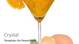  Presentation with smoothies - Colorful PPT layouts enhanced with smoothies of orange in glass isolated on white backdrop and a white colored foreground