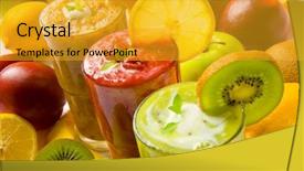  Presentation with smoothie - PPT theme having smoothies background and a gold colored foreground