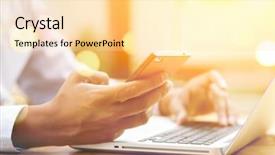  Presentation with sms - PPT layouts having sms - asian indian businessman using smartphone background and a blonde colored foreground