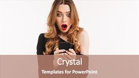  Presentation with black and white old phone - Colorful theme enhanced with sms - portrait of a shocked young backdrop and a coral colored foreground