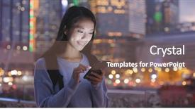  Presentation with korean - Presentation enhanced with korean travel - women use of cellphone background and a violet colored foreground