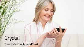  Presentation with family playing board game - Beautiful PPT layouts featuring sms message - senior woman playing an online backdrop and a lemonade colored foreground