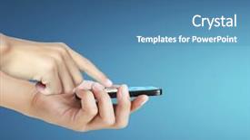  Presentation with touch screen - Colorful presentation design enhanced with sms message - touch screen mobile phone backdrop and a  colored foreground