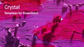  Presentation with lipstick - PPT layouts featuring smudged colourful lipstick background background and a crimson colored foreground