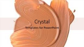  Presentation with foundation - Cool new presentation theme with smudged liquid foundation isolated on white backdrop and a coral colored foreground