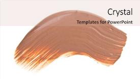  Presentation with foundation - Slides featuring fashion macro beautiful makeup - smudged liquid foundation isolated background and a coral colored foreground