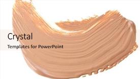  Presentation with foundation - PPT theme featuring smudged liquid foundation isolated on white background and a coral colored foreground