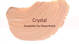  Presentation with foundation - Presentation featuring smudged liquid foundation isolated on white background and a lemonade colored foreground