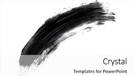  Presentation with brush stroke - Presentation theme enhanced with smudged - black mascara brush stroke isolated background and a white colored foreground