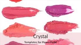  Presentation with lipstick - Presentation theme having smudged - lipstick smears isolated on white background and a coral colored foreground