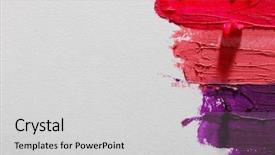  Presentation with lipstick - Audience pleasing PPT theme consisting of smudged colourful lipstick on white backdrop and a light gray colored foreground