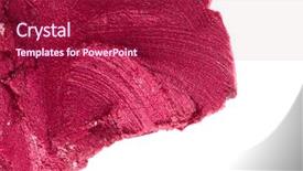  Presentation with molecular biology white - Presentation theme featuring makeup brushes crumbled eyeshadow - smudged lipsticks isolated on white background and a violet colored foreground