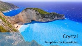  Presentation with zakynthos - Audience pleasing PPT layouts consisting of smugglers - beautiful navagio beach shipwreck beach backdrop and a light blue colored foreground