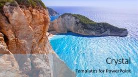  Presentation with zakynthos - Colorful slides enhanced with smugglers - beautiful navagio beach shipwreck beach backdrop and a light blue colored foreground
