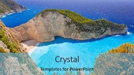  Presentation with zakynthos - Amazing PPT theme having smugglers - beautiful navagio beach shipwreck beach backdrop and a  colored foreground