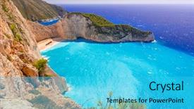  Presentation with beach - Amazing slides having smugglers - beautiful navagio beach shipwreck beach backdrop and a cyan colored foreground