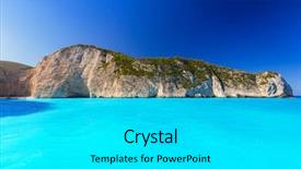  Presentation with greece blue - Slide deck enhanced with smugglers - blue lagoon of navagio beach background and a  colored foreground