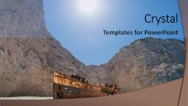  Presentation with zakynthos - Beautiful PPT layouts featuring smugglers - famous navagio shipwreck beach backdrop and a light blue colored foreground