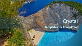  Presentation with pirate - Slide deck featuring smugglers - navagio pirate's bay with shipwreck background and a ocean colored foreground