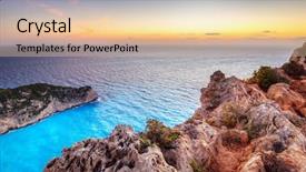  Presentation with zakynthos - Colorful presentation theme enhanced with smugglers - shipwreck beach at sunset backdrop and a lemonade colored foreground