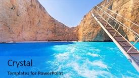  Presentation with zakynthos - PPT theme featuring smugglers - shipwreck beach on zakynthos island background and a  colored foreground