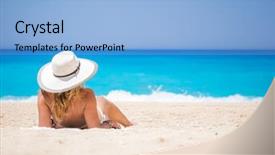  Presentation with zakynthos - Cool new PPT theme with smugglers - woman on the famous navagio backdrop and a light blue colored foreground