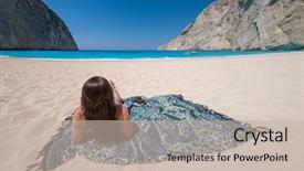  Presentation with zakynthos - Colorful slide deck enhanced with smugglers - woman on the famous navagio backdrop and a mint green colored foreground