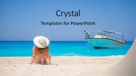  Presentation with zakynthos - Cool new slides with smugglers - woman on the famous navagio backdrop and a light blue colored foreground