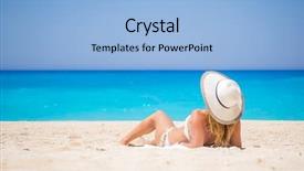  Presentation with zakynthos - Beautiful slide deck featuring smugglers - woman on the famous navagio backdrop and a light blue colored foreground