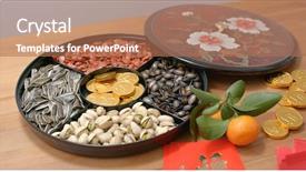  Presentation with lunar new year - Slide deck consisting of snack box for lunar new background and a coral colored foreground