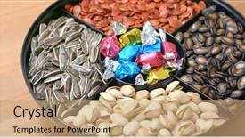  Presentation with lunar new year - Audience pleasing PPT theme consisting of snack box for lunar new backdrop and a coral colored foreground