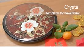  Presentation with lunar new year - PPT layouts featuring snack box for lunar new background and a coral colored foreground