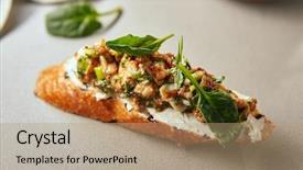  Presentation with cream - PPT layouts enhanced with snack covered with filling seafood background and a coral colored foreground