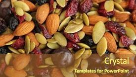  Presentation with dry fruits - Slides having snack food - close up of a mixed background and a tawny brown colored foreground