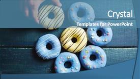  Presentation with snack food - PPT layouts with snack food - close-up of male hand grabbing background and a teal colored foreground