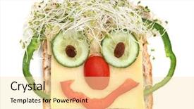  Presentation with cheese - Cool new slides with snack food - face on bread made backdrop and a blonde colored foreground