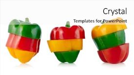  Presentation with three - Audience pleasing theme consisting of snack food - three colors paprika isolated backdrop and a  colored foreground