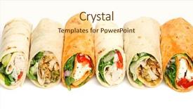  Presentation with snack - Cool new PPT theme with golden retriever backdrop and a mint green colored foreground