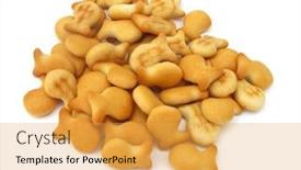  Presentation with snack food - Colorful slide deck enhanced with snack food fishes backdrop and a yellow colored foreground